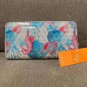Love of Fashion Full Zip Wallet - Aquatic Print